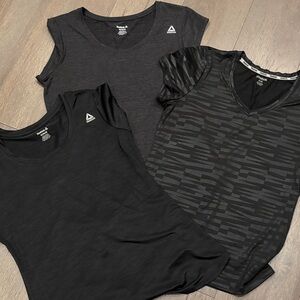 3 Black Reebok Tops